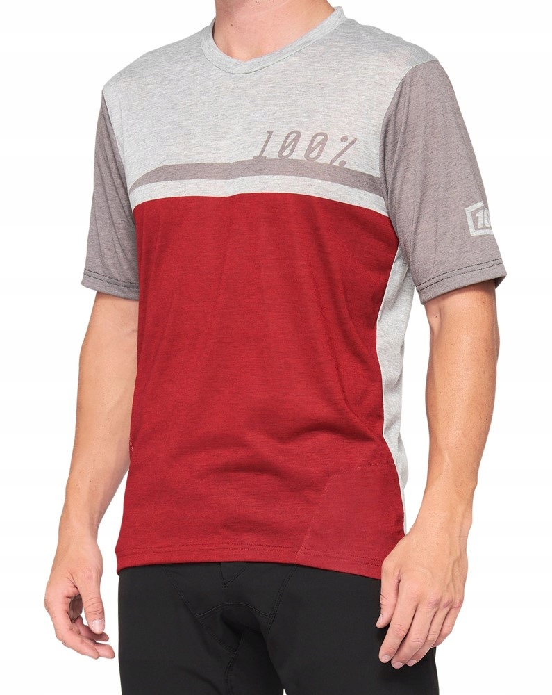 Koszulka męska 100% AIRMATIC Jersey krótki rękaw cherry grey roz. M (NEW 2021) – Idealny wybór dla rowerzystów