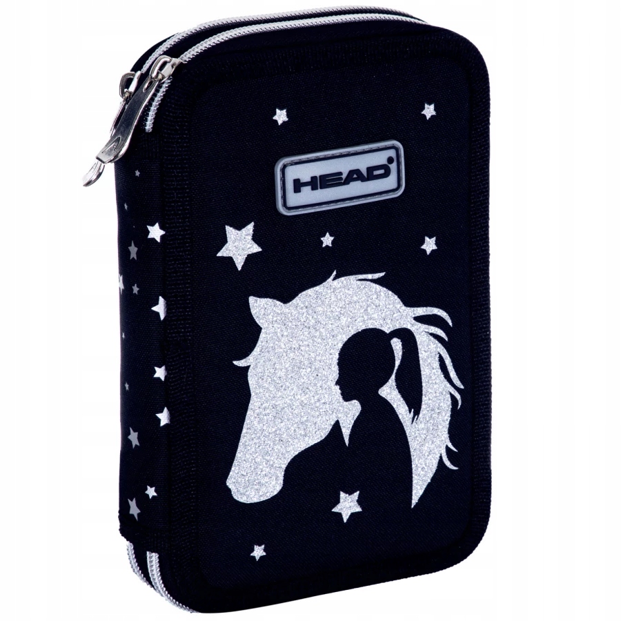 Piórnik podwójny bez wyposażenia Head Glitter Effect Silver Dream AC2 – Idealny dla małych artystów