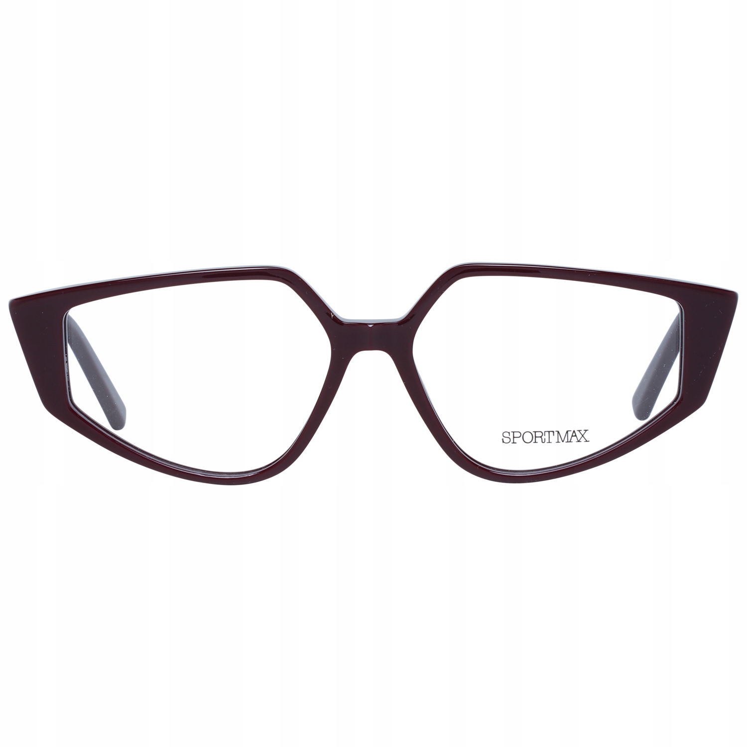 Unikalny design oprawek Sportmax – Prostokątne kształty w kolorze czerwonym