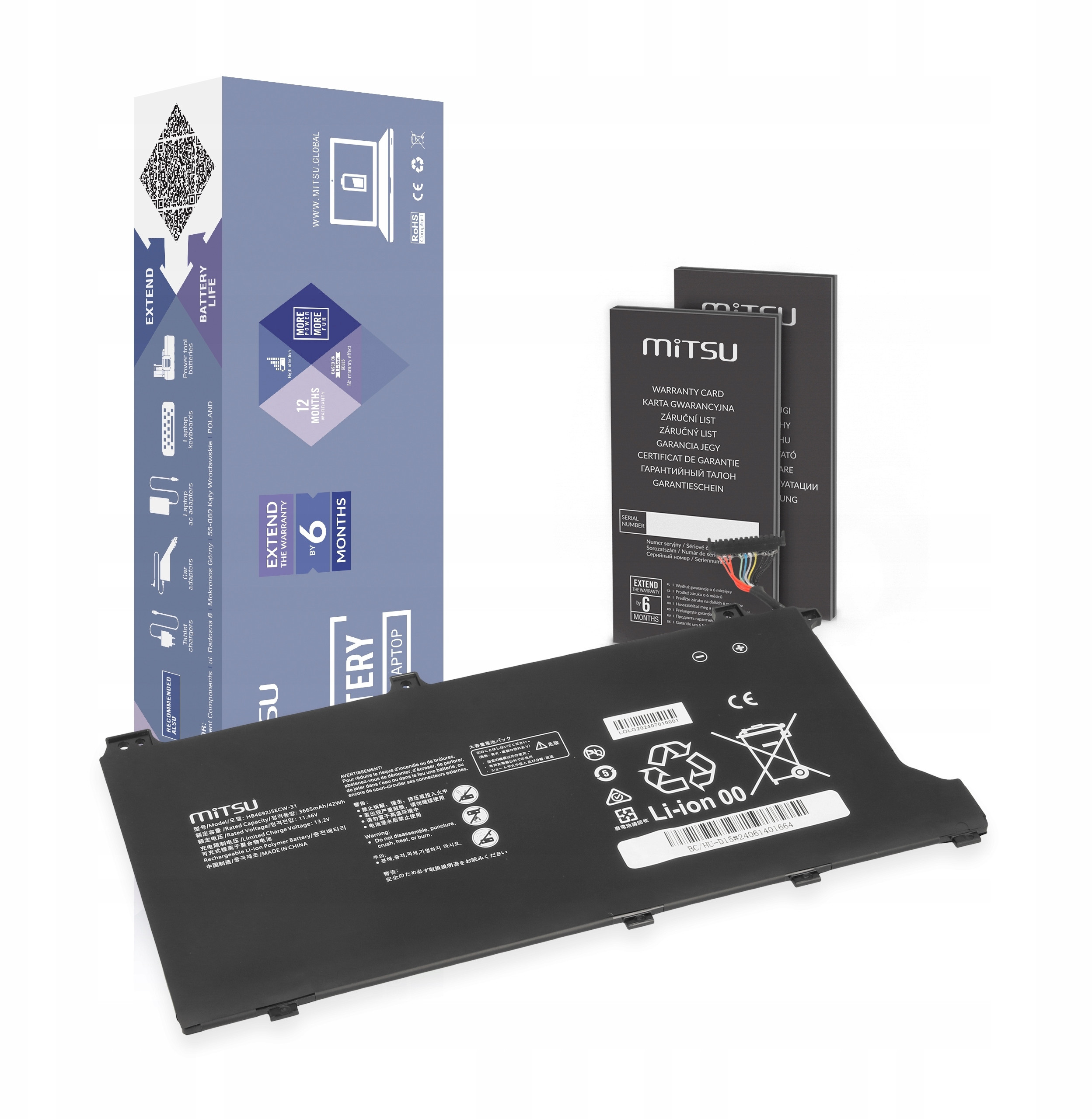 Bateria Mitsu HB4692J5ECW-31 do Huawei Matebook D15 – Wysoka jakość i niezawodność