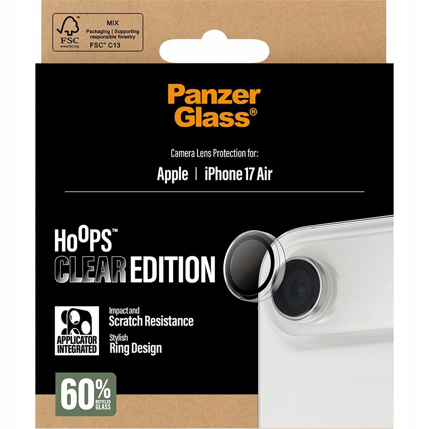 PanzerGlass Hoops Transparent iP 17 Air – Ochrona obiektywu Twojego iPhone'a