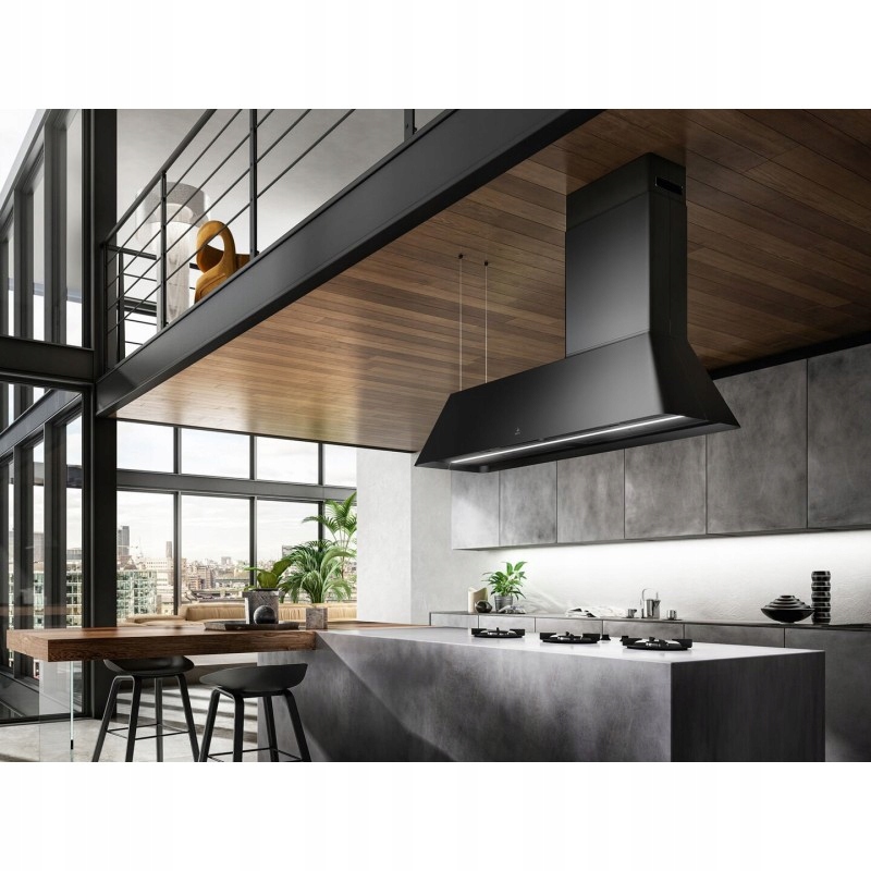 Okap wyspowy Elica IKONA MAXXI PURE czarny matowy – Nowoczesne rozwiązanie do Twojej kuchni