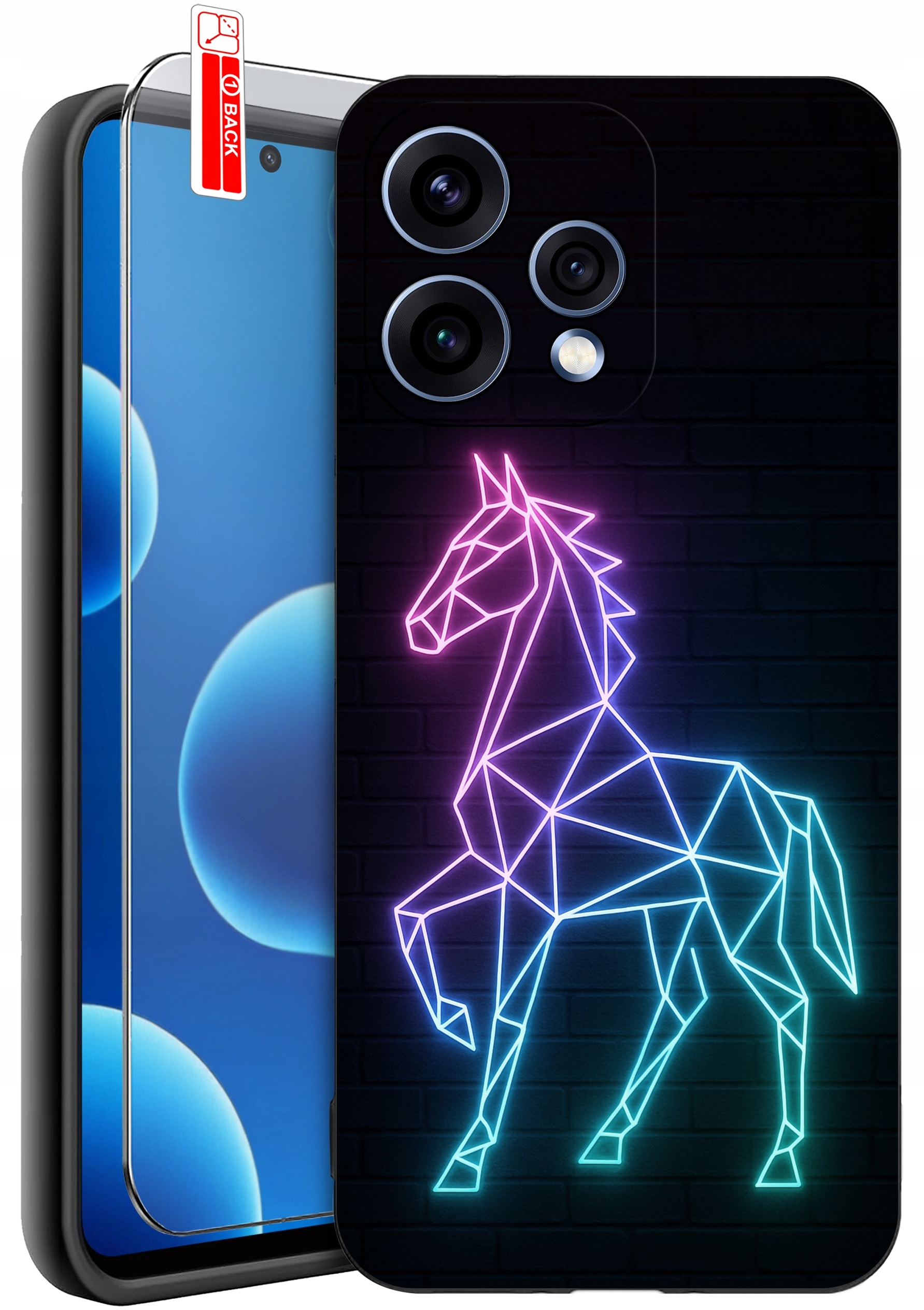 Do Oppo Reno15 5G – Wzory Silikonowe Matt Case z Szkłem Hartowanym 9H