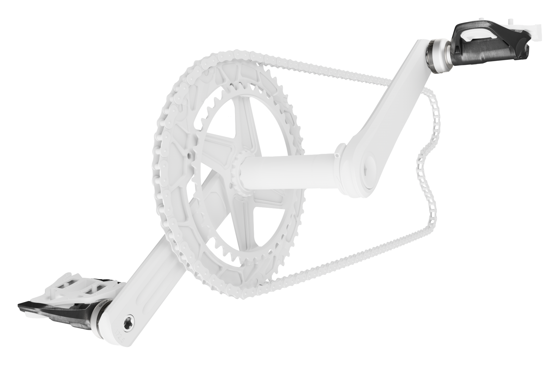 width=100% Pedały rowerowe Magene P715 S z miernikiem mocy SPD-SL - srebrne