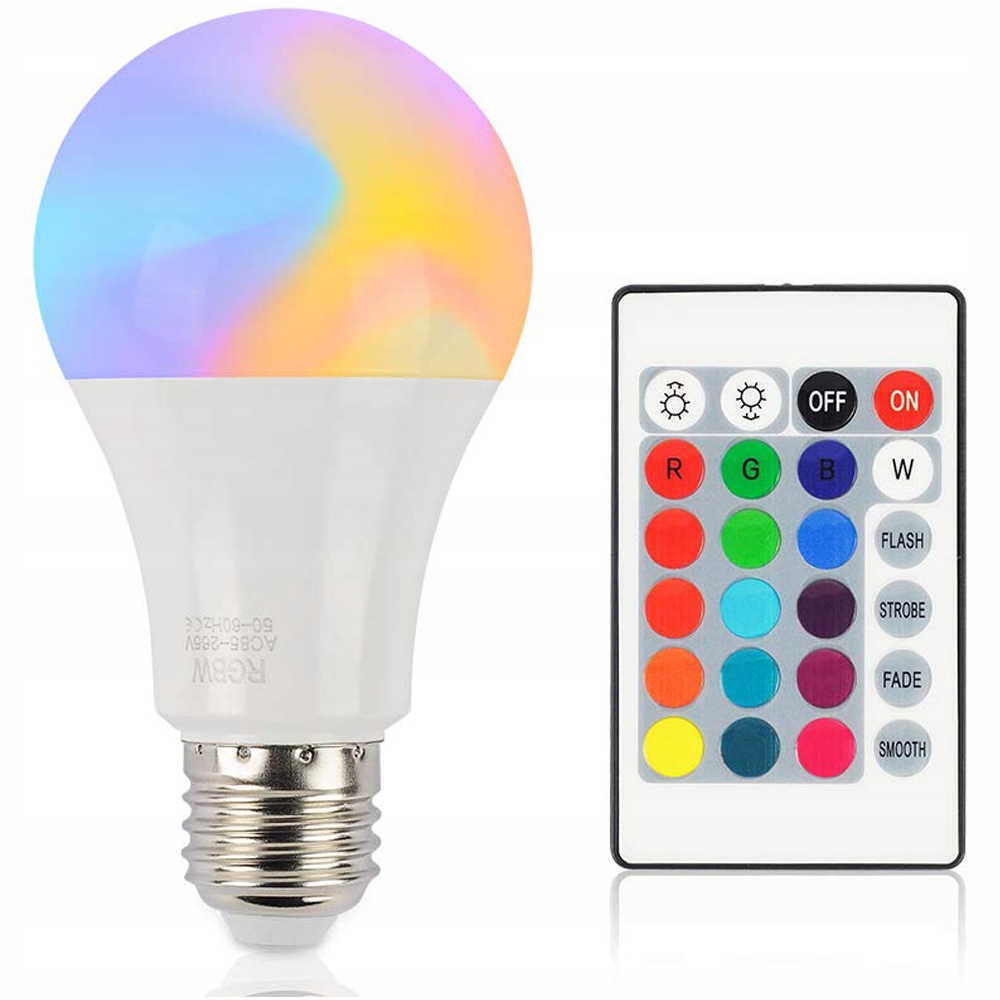Żarówka RGB Kolorowa E27 LED + Pilot – Stwórz wyjątkowy klimat w swoim domu