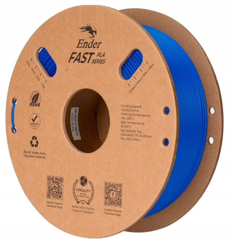 Filament CREALITY Ender Fast PLA 1,75mm 1kg Niebieski – Idealny wybór dla Twojej drukarki 3D
