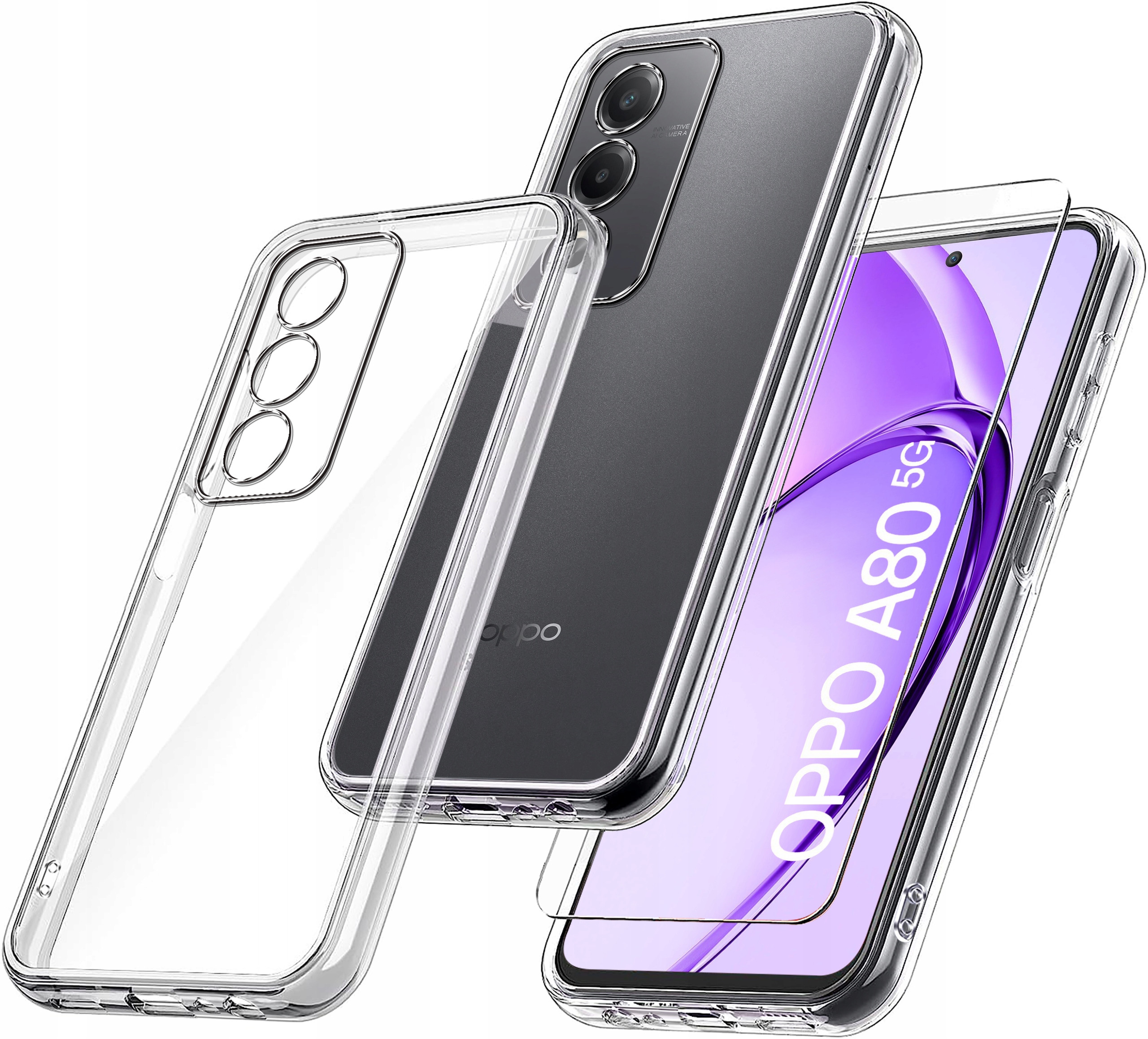 Etui do Oppo A80 5G WZMACNIANE 360° CLEAR – Ochrona na najwyższym poziomie
