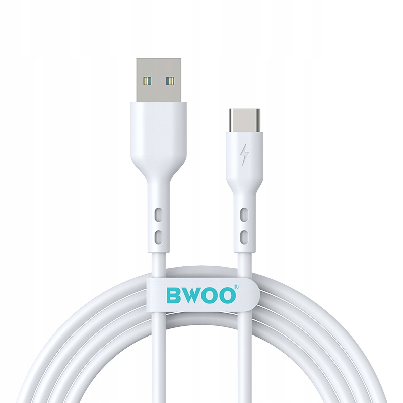 Kabel USB BWOO - USB-C 2m 3A biały – Szybkie ładowanie i wygoda użytkowania