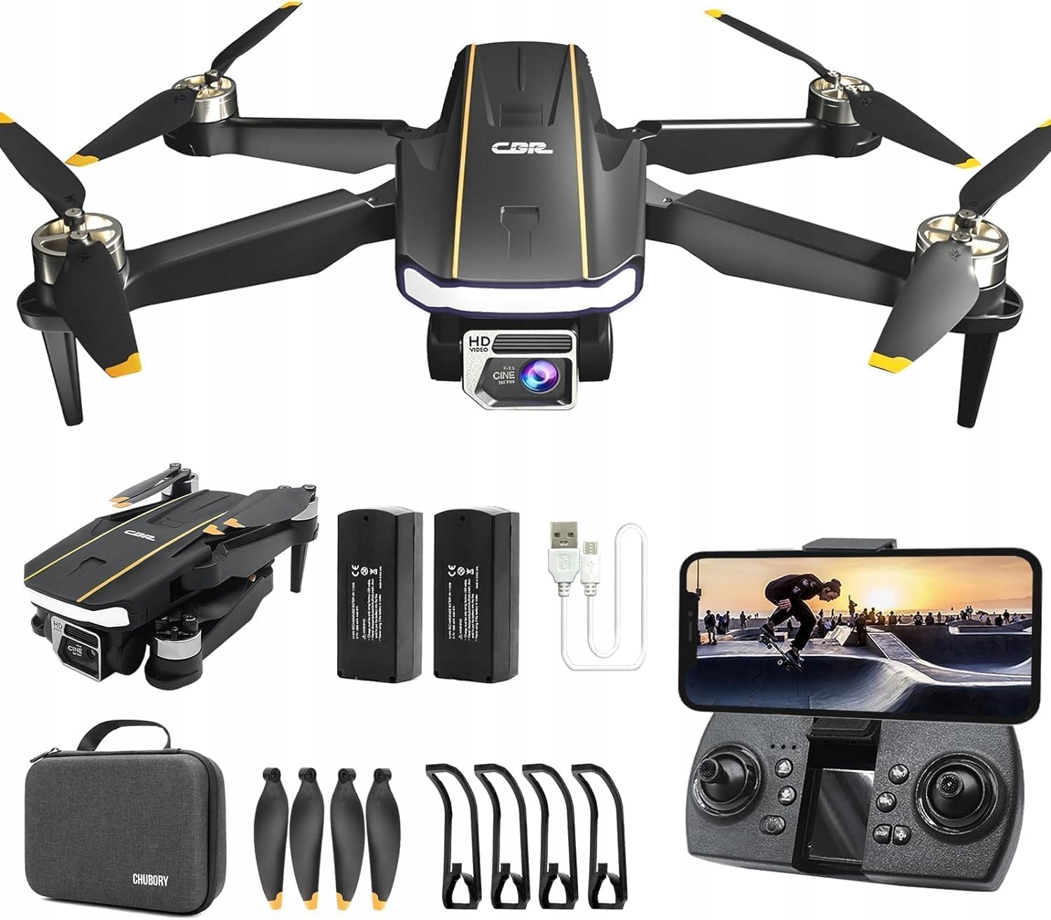 ZESTAW CHUBORY A68 – Dron silnikowy bezszczotkowy z kamerą WiFi FPV