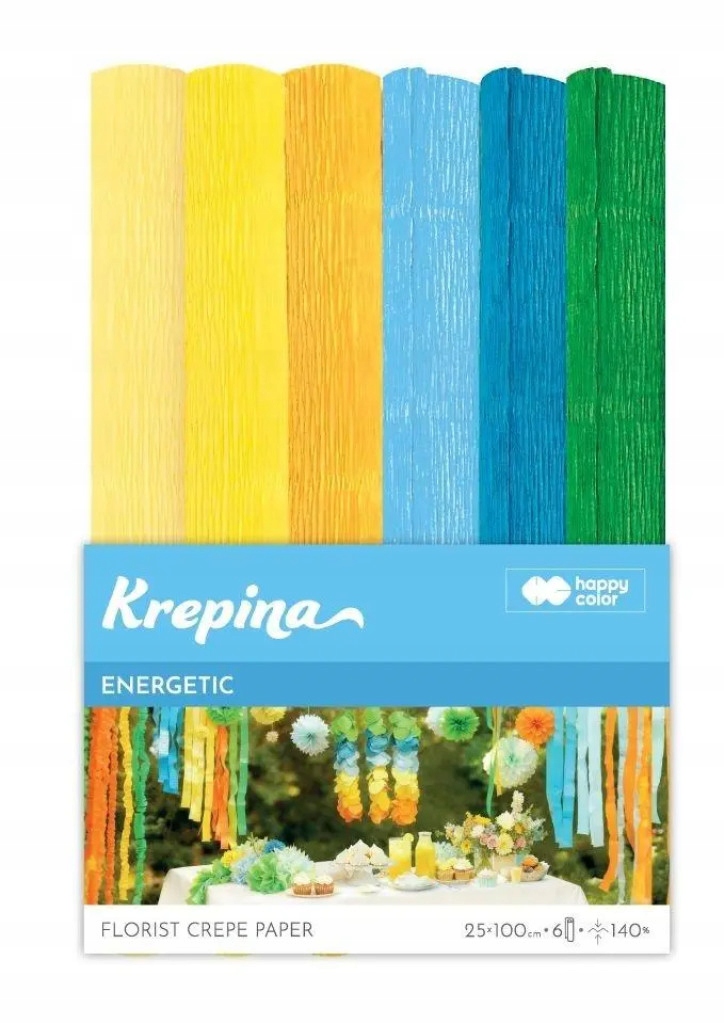 Krepina marszczona 25x100cm Energetic – Idealna do tworzenia kwiatów i dekoracji