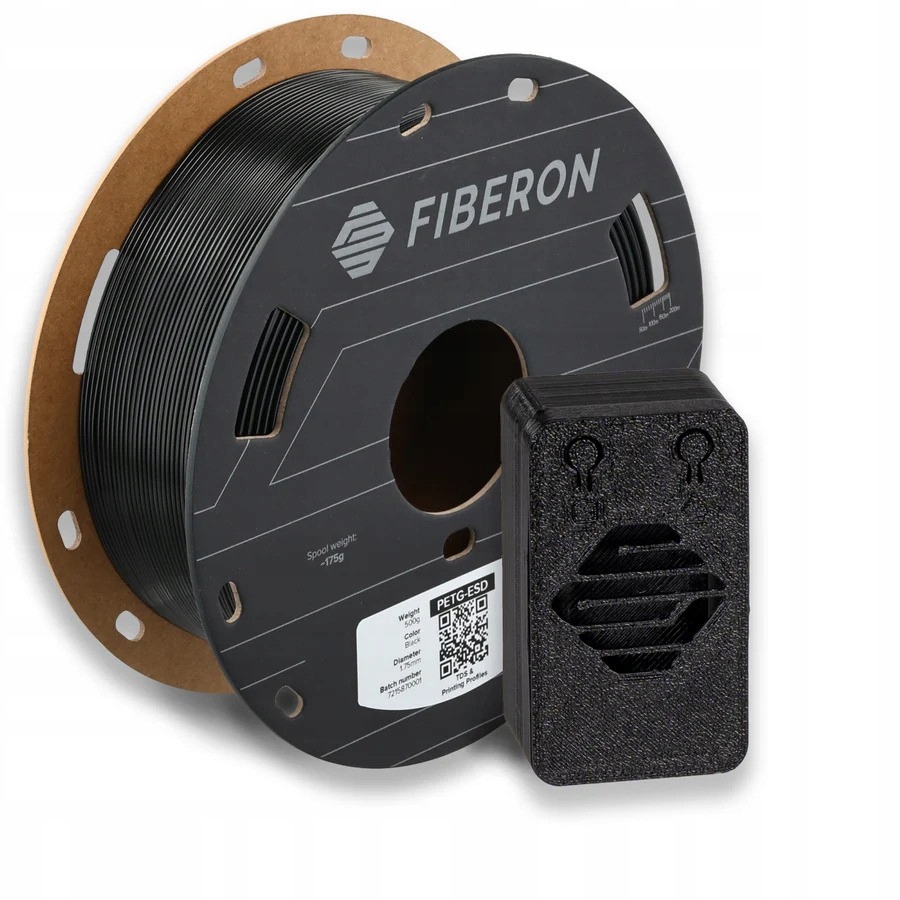 Филамент Polymaker Fiberon PETG-ESD 1,75 мм 0,5 кг, черный