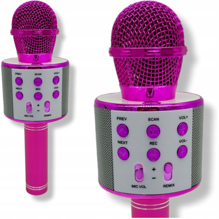 Bezprzewodowy mikrofon Bluetooth WS858 – Różowy mikrofon karaoke dla całej rodziny