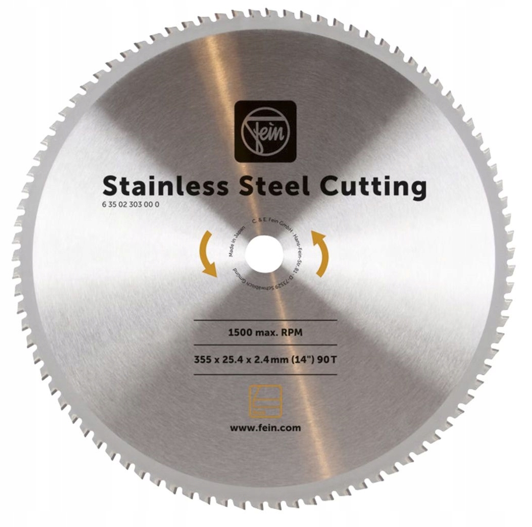 Tarcza do cięcia stali nierdzewnej FEIN 355x25.4x2.4mm T100 – Wydajność i precyzja w cięciu