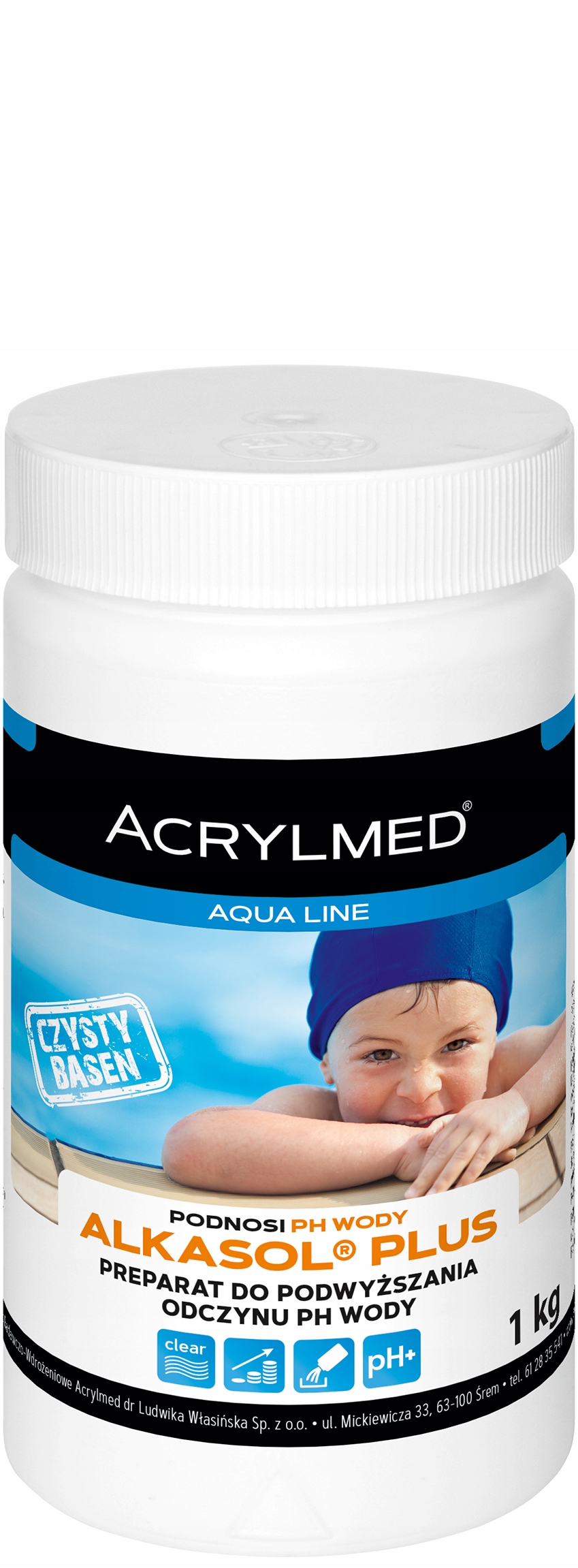 Acrylmed 1 kg Alkasol Plus – Preparat do podwyższania pH wody basenowej