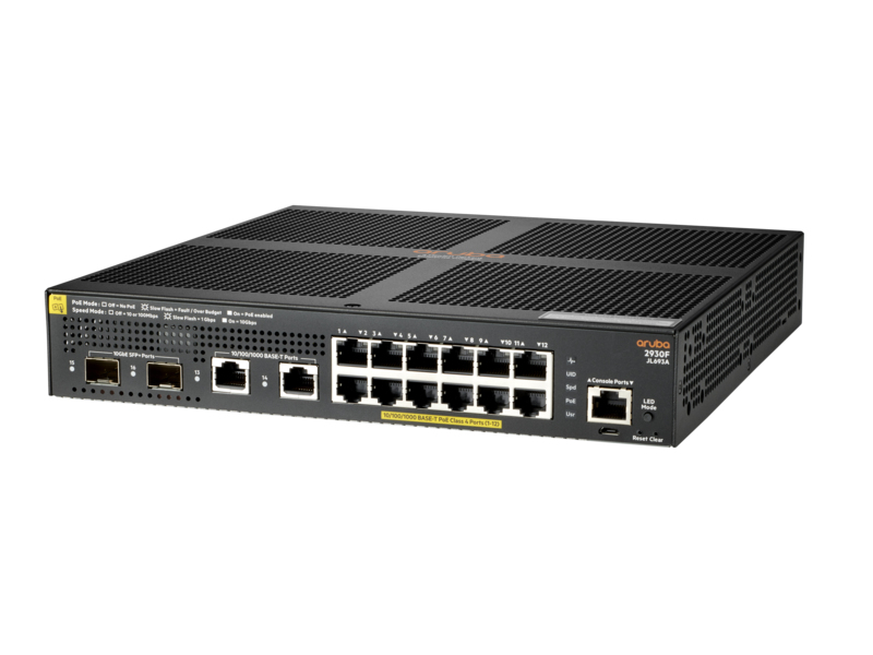 HPE Aruba 2930F Switch 12G PoE+ 2G/2SFP+ – Wydajność i elastyczność w sieci