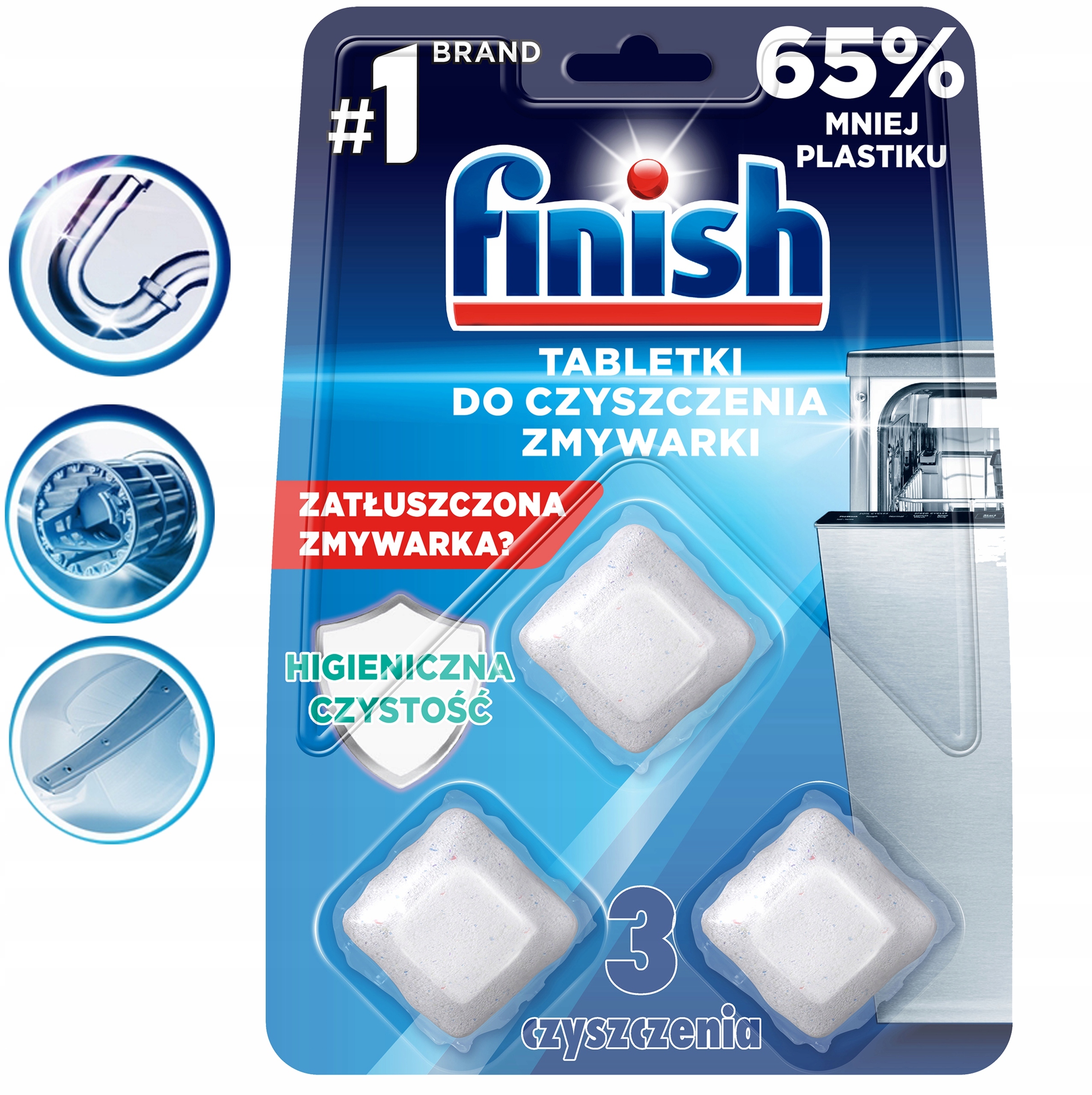 FINISH Tabletki do czyszczenia zmywarki, 3 szt. – Idealne dla Twojej zmywarki