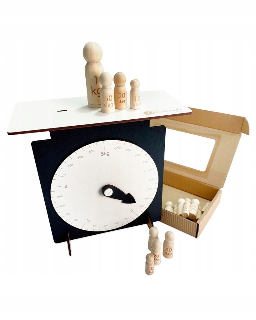 Ruchoma wskazówka i drewniane odważniki – nauka w praktyce