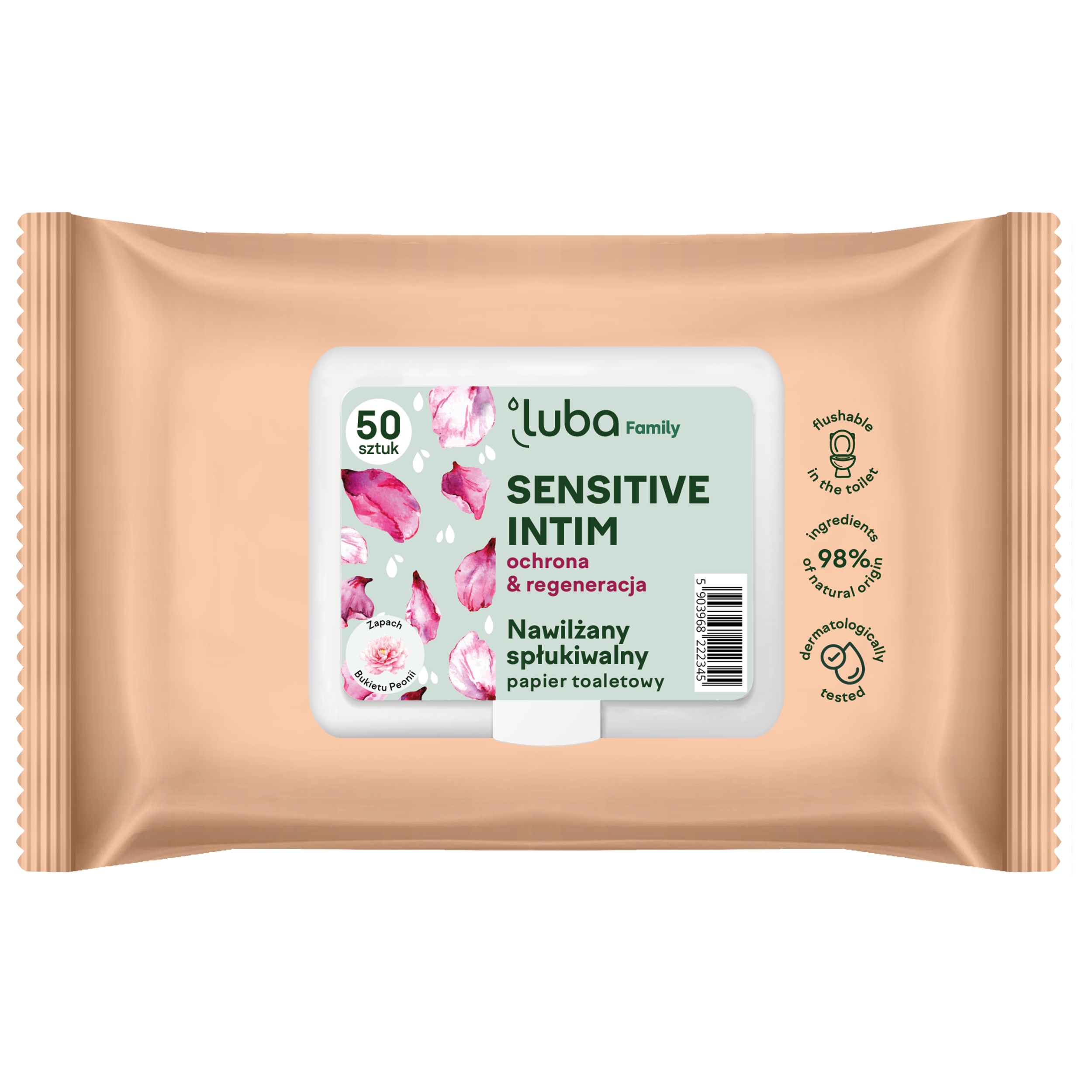 LUBA Family Sensitive Intim – Nawilżany papier toaletowy dla delikatnej higieny