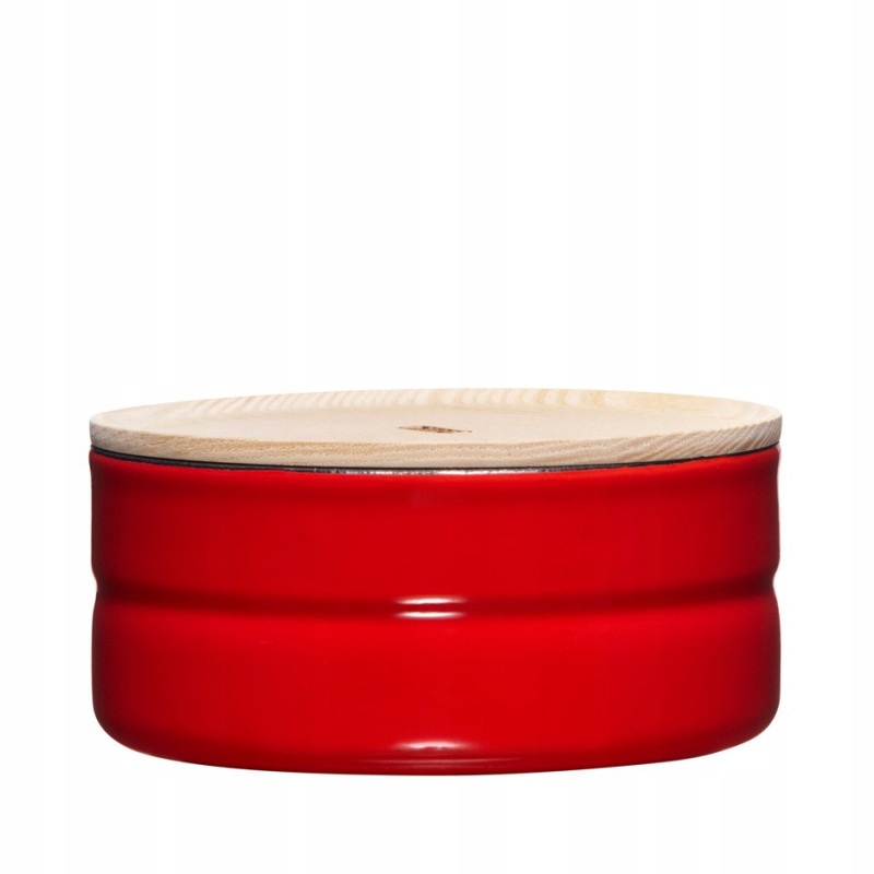 Riess - Niski pojemnik kuchenny z drewnianą pokrywą 0,6l Fresh Tomato