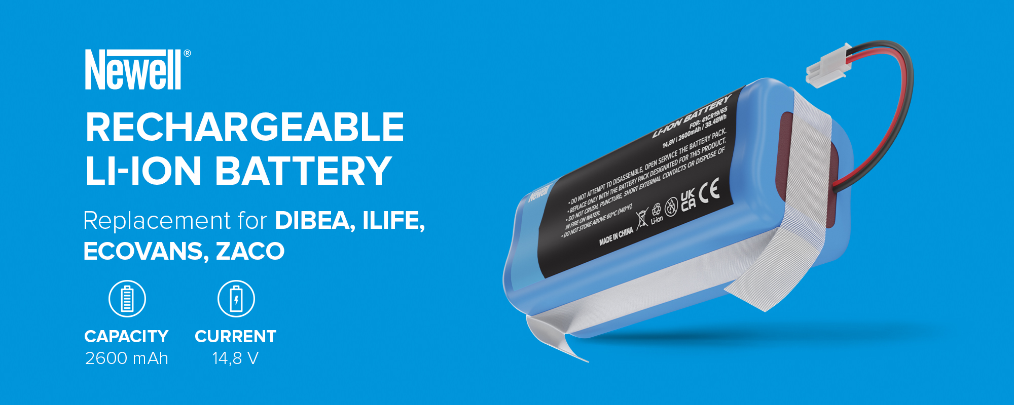 Akumulator Newell zamiennik 4ICR19/65, INR18650-M26-4S1P, PX-B020 do Dibea, Ecovans, iLife, Zaco