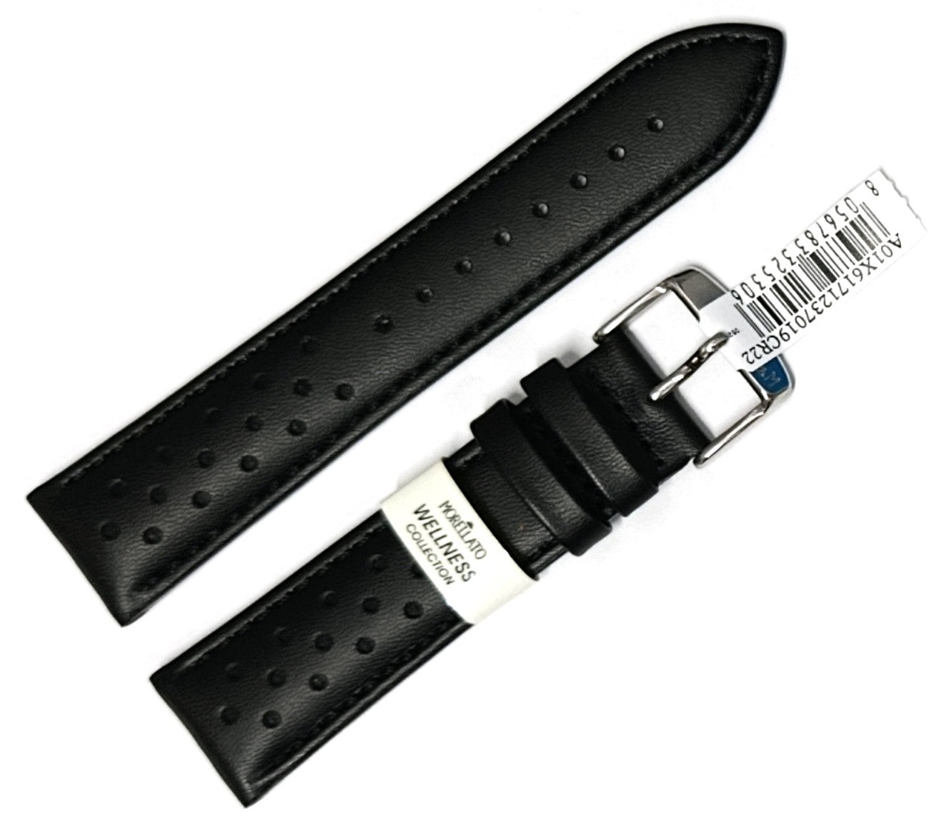 Skórzany pasek do zegarka 22 mm Morellato A01X6171237019CR22 czarny wodoodporny
