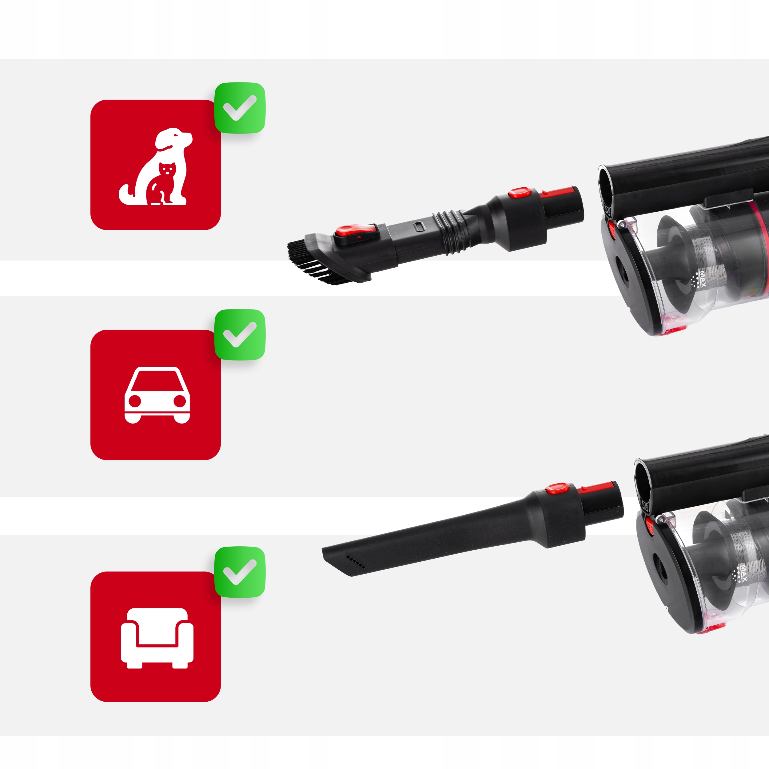 ODKURZACZ PIONOWY BEZPRZEWODOWY RĘCZNY LEHMANN BEZWORKOWY AKUMULATOROWY LED Zasilanie akumulatorowe