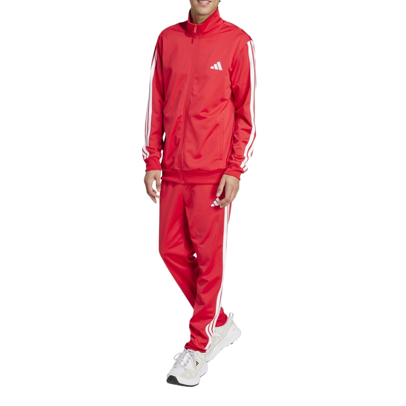 Dres męski adidas Sportswear Basic 3-Stripes Tricot czerwony JX8731 – Komfort i styl na co dzień