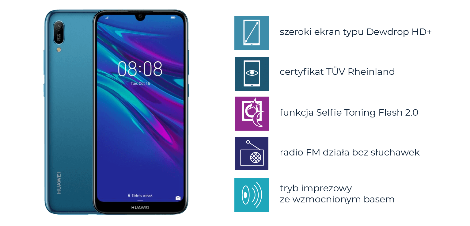 Huawei Y6 (2019) Niebieski 32GB/2GB DualSIM LTE EU