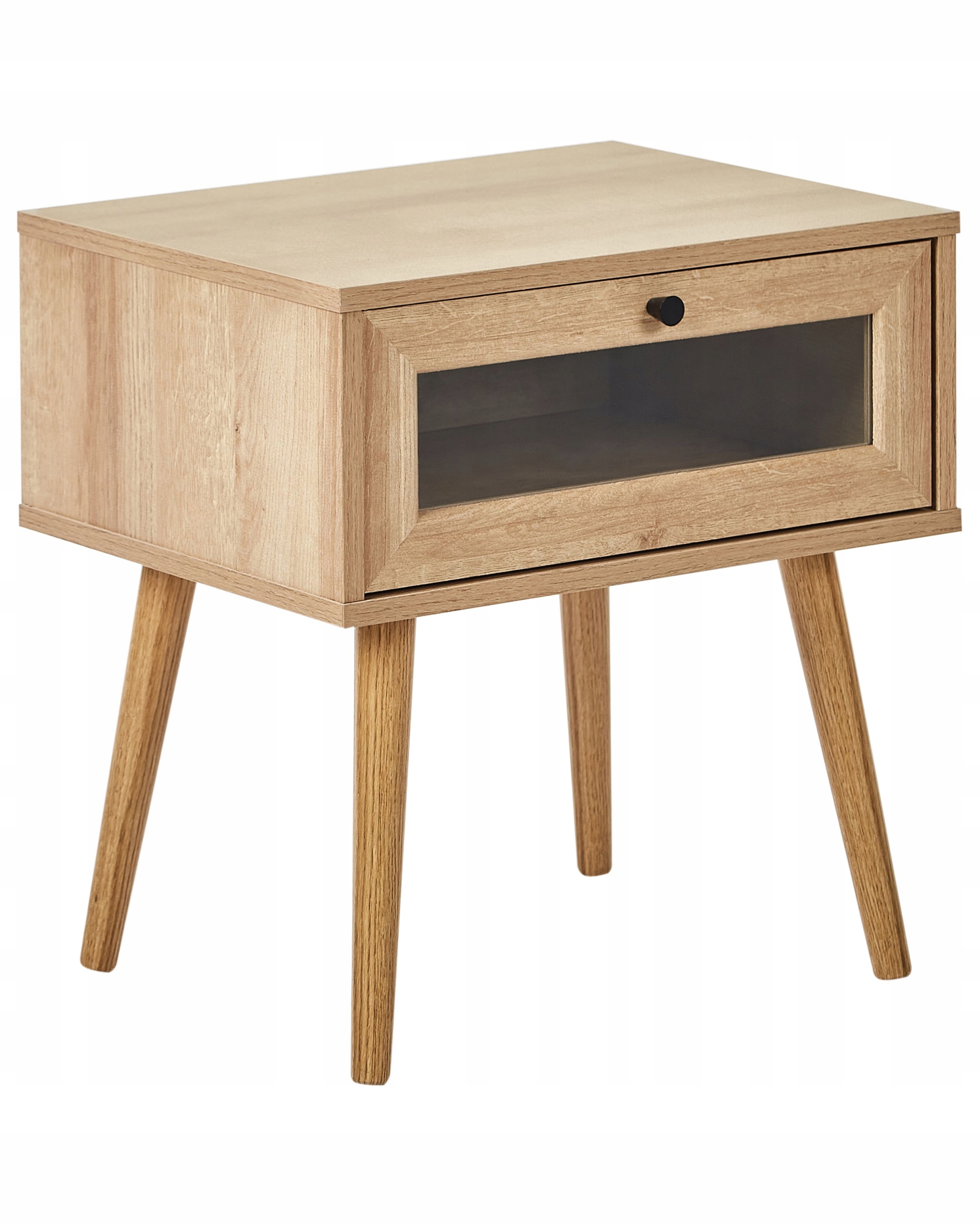 Szafka nocna 1 szuflada ALBANY Jasnobrązowy – Elegancja i funkcjonalność w Twojej sypialni