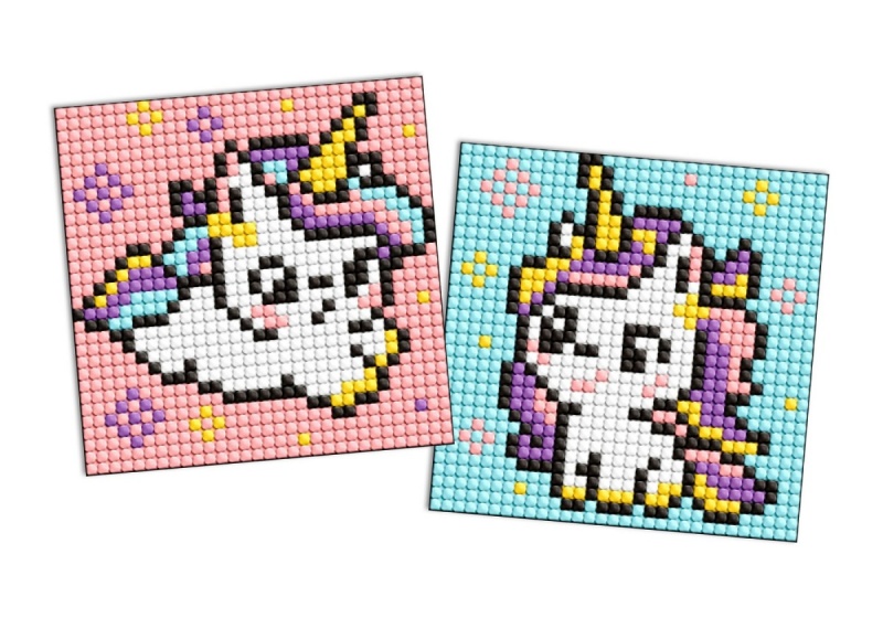 Diamentowa mozaika na magnesie IDEYKA – Dwa jednorożce dla kreatywnych dzieci