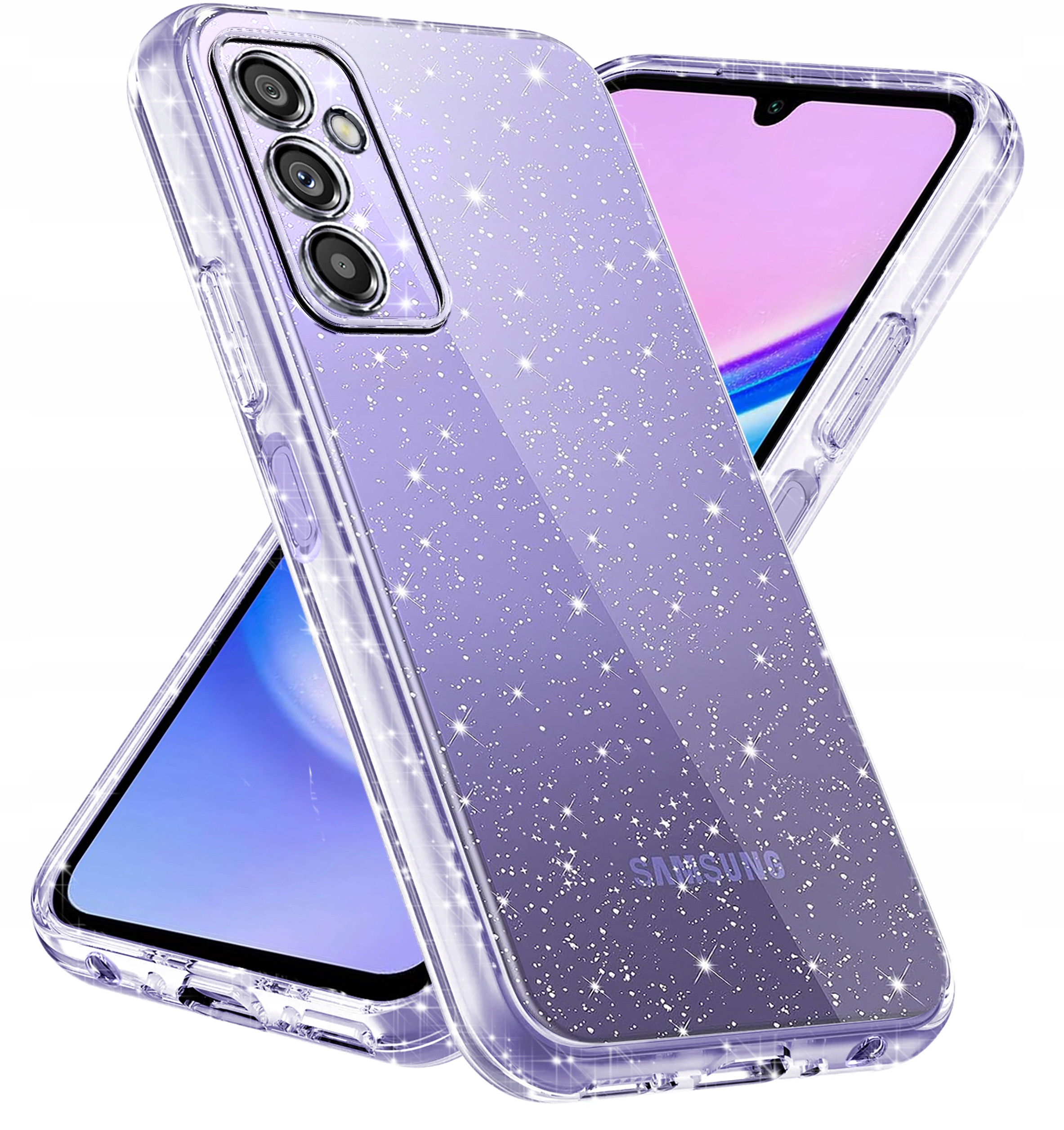 Etui do Samsung Galaxy M15 5G – Silikonowe Brokatowe Case z Szkłem Hartowanym