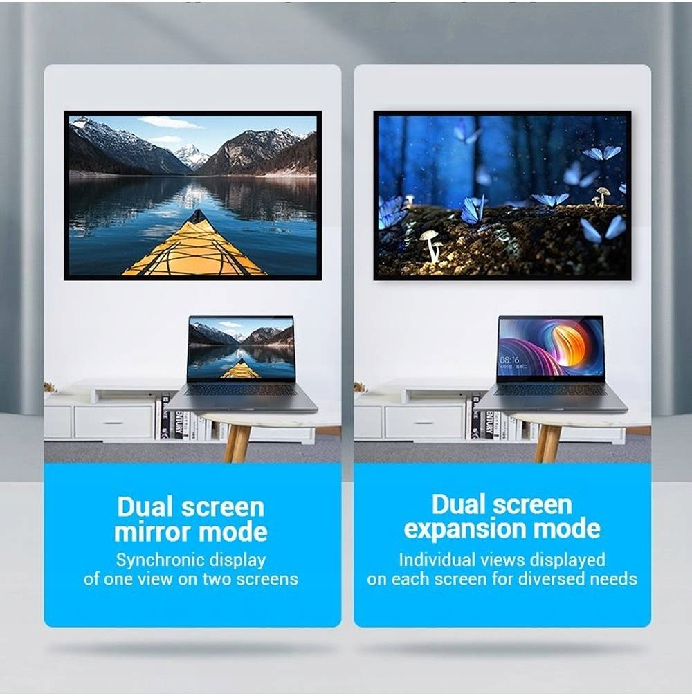 Tryby Dual Screen Mirror i Dual Screen Expansion – Elastyczne zarządzanie obrazem
