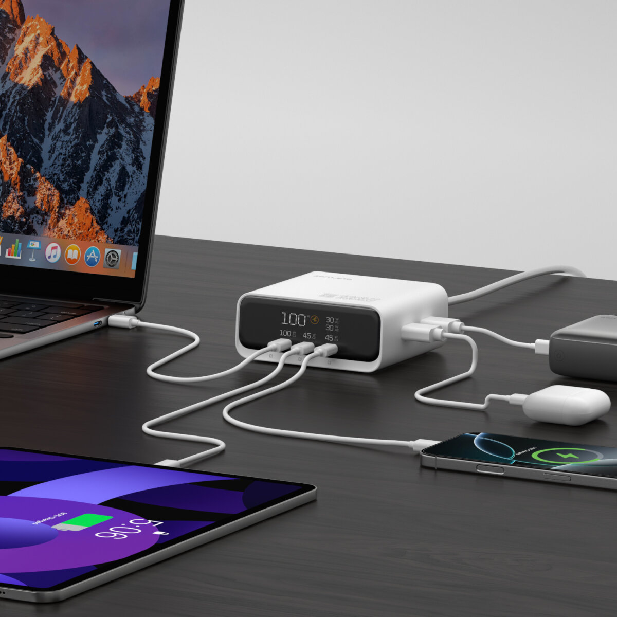 Wydajne szybkie ładowanie z 3 portami USB-C