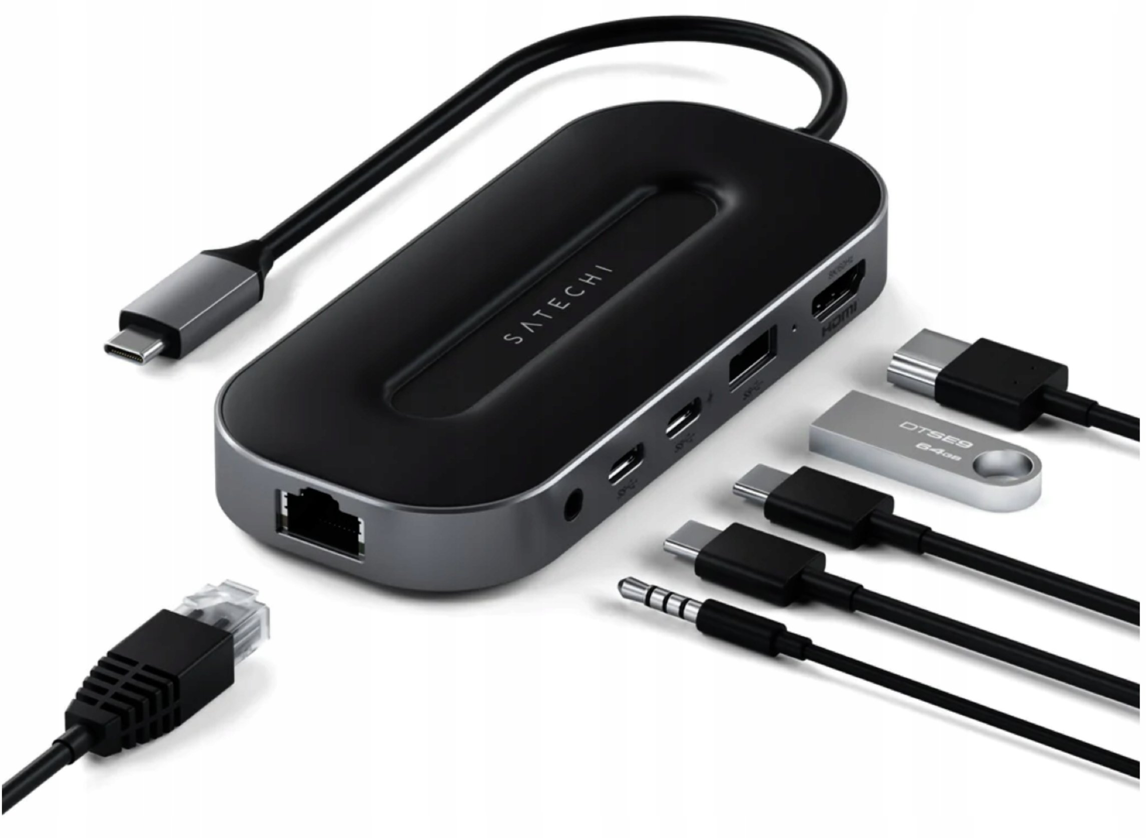 ADAOTER HUB USB-C SATECHU W 2.5G HDMI 2.1 USB-C