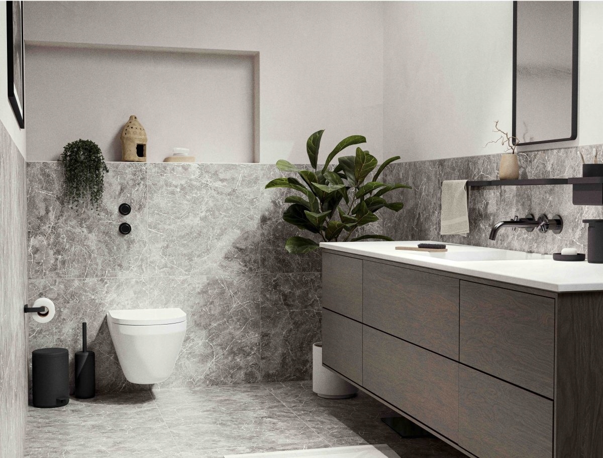 Szczotka ścienna do WC Rim Black 14646 – Elegancja i funkcjonalność w Twojej łazience