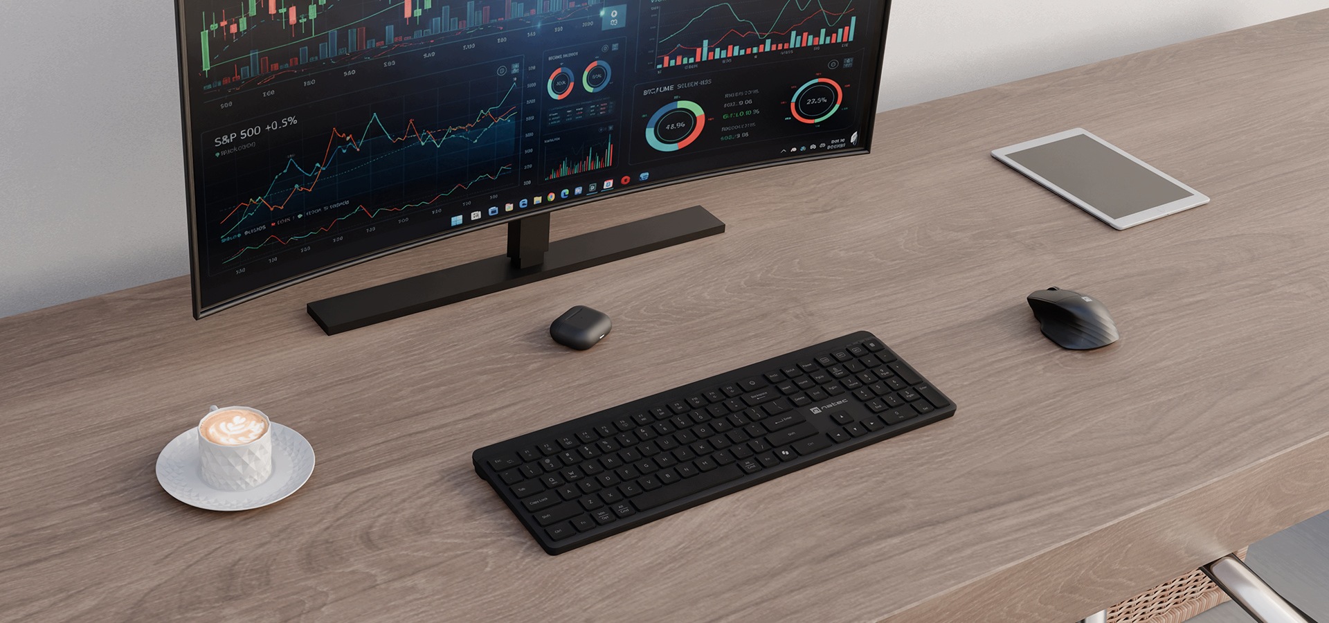 TANG US bezprzewodowa BT + 2.4GHZ cicha Slim czarna – Idealne połączenie stylu i funkcjonalności