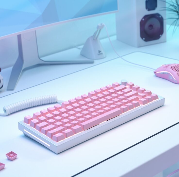 Zestaw 123 klawiszy w atrakcyjnym różowym kolorze