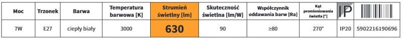 Żarówka LED E27 7W Żarówka LED E27 7W