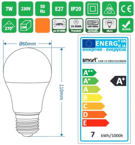 Żarówka LED E27 7W Żarówka LED E27 7W