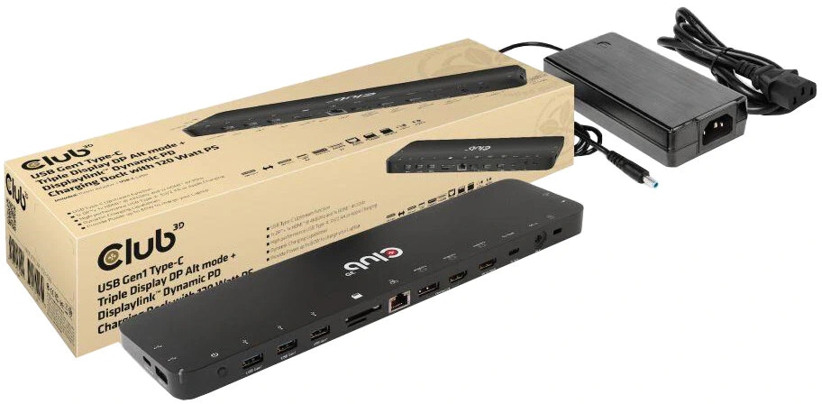 CLUB3D CSV-1566 – Stacja dokująca USB 3.2 Gen 1 (3.1 Gen 1) Type-C