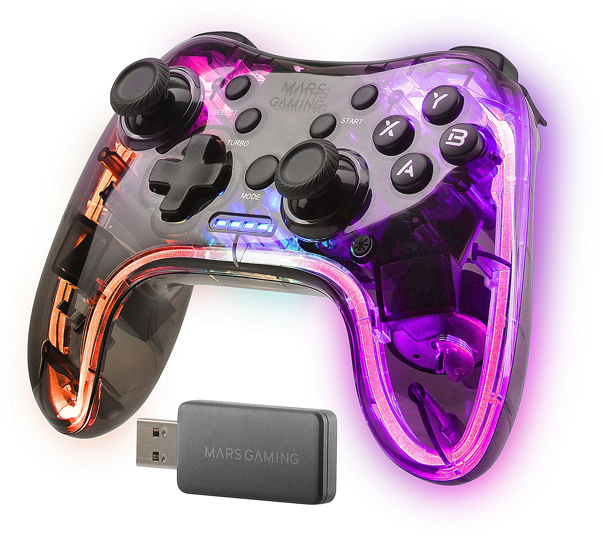 Przezroczysty design z oświetleniem NEON RGB