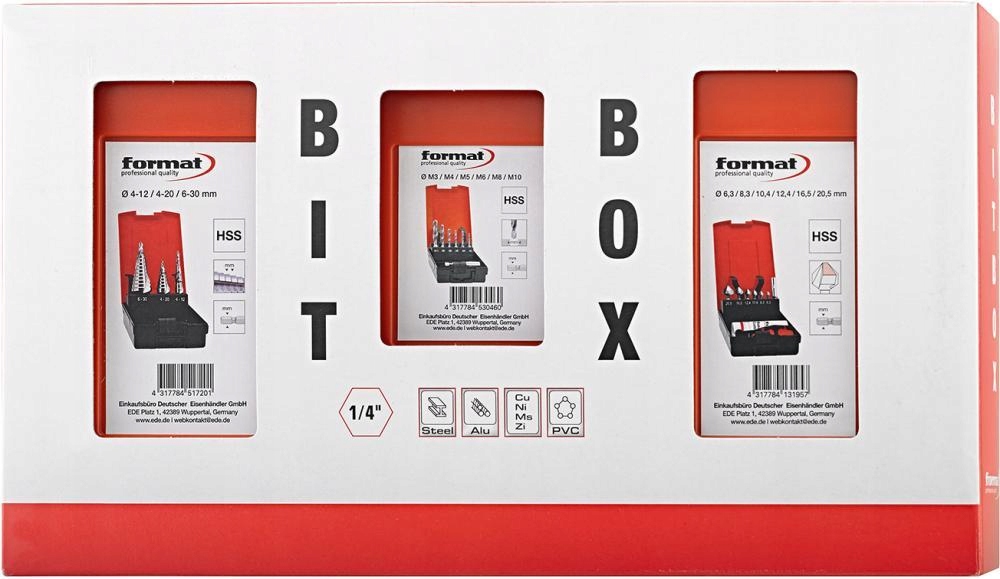 Zestaw do obróbki metali 'BIT BOX' 1/4' STB+ – Niezbędne narzędzia dla każdego majsterkowicza