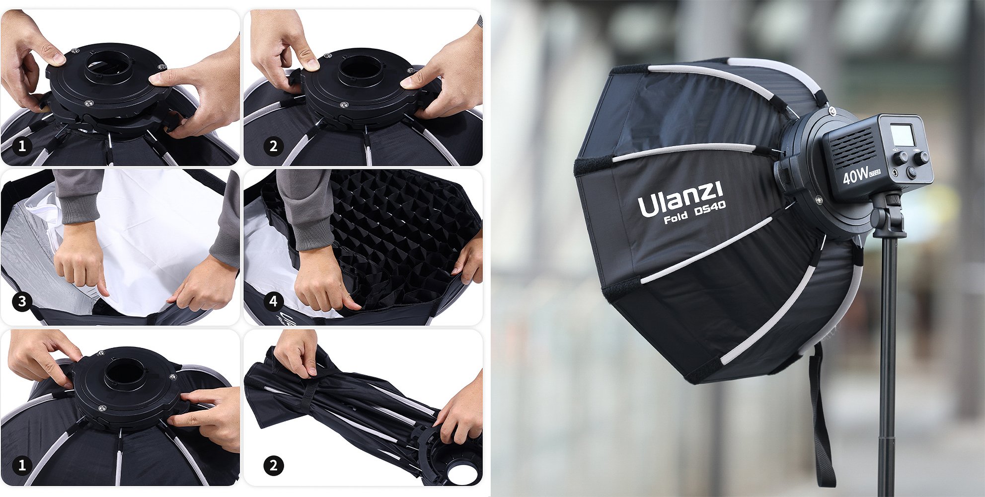 Softbox oktagonalny Ulanzi DS40 - 40 cm