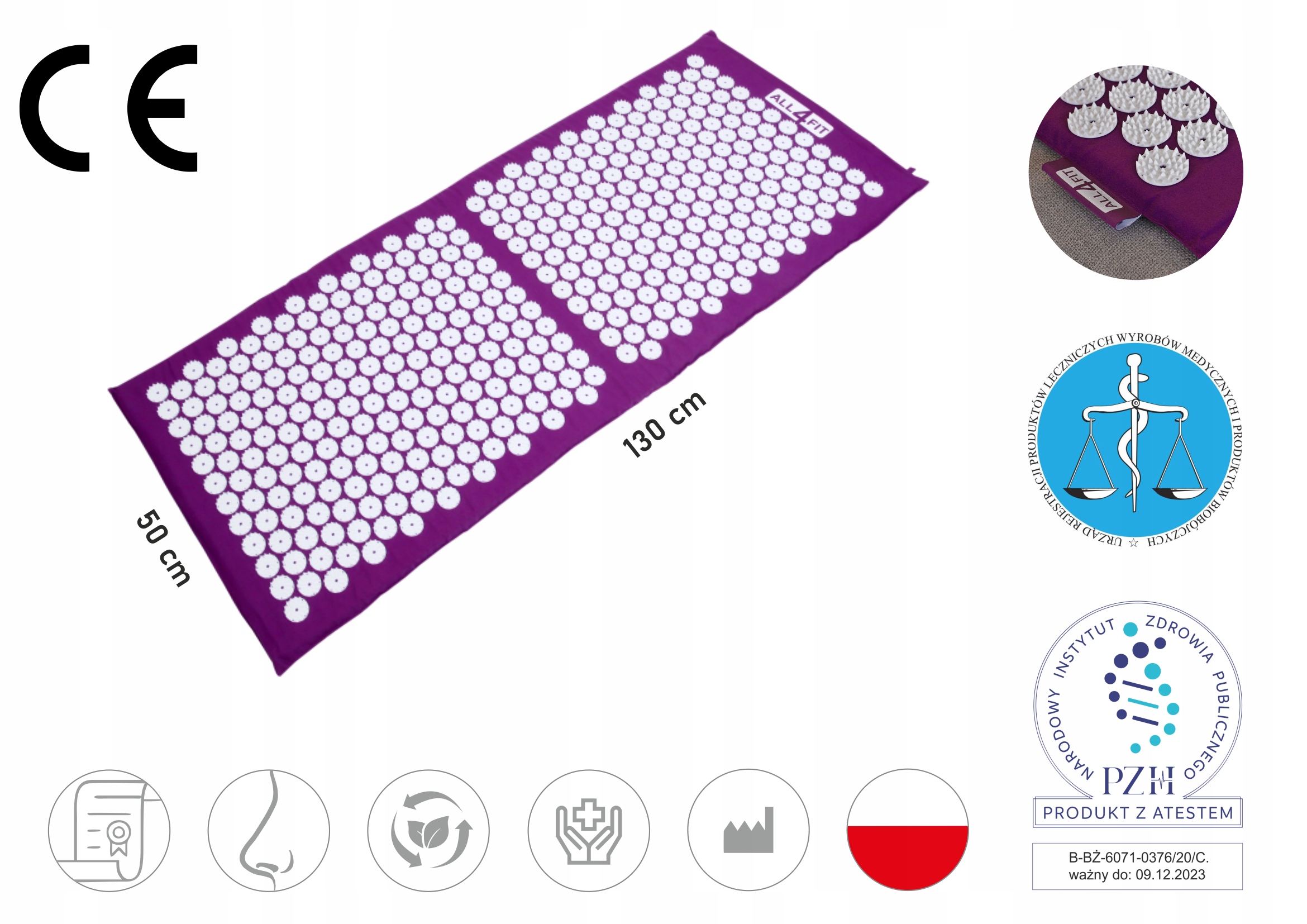 Właściwości zdrowotne maty do akupresury All4Fit