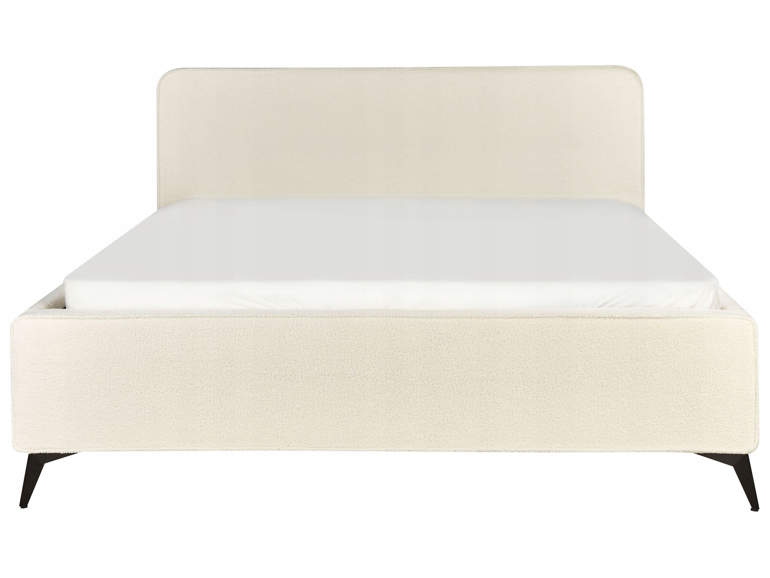 Łóżko boucle 180 x 200 cm kremowe VALOGNES – Komfort i elegancja w Twojej sypialni
