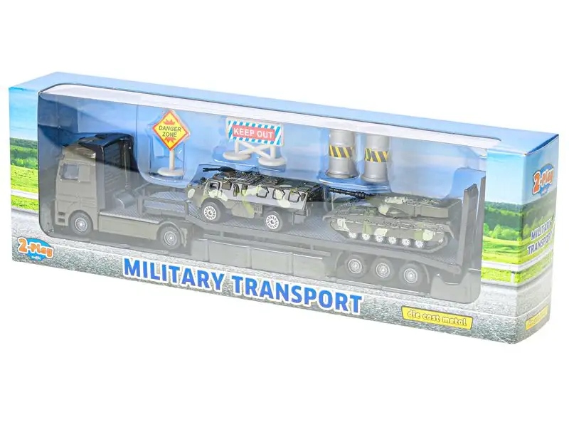 Transporter wojskowy + 2 pojazdy 540104 – Zabawka dla małych żołnierzy