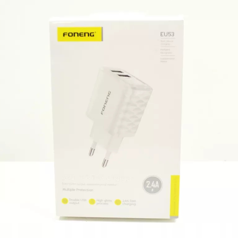 Ładowarka sieciowa Foneng EU53 2xUSB-A, 2,4A (Biała) – Szybkie i bezpieczne ładowanie