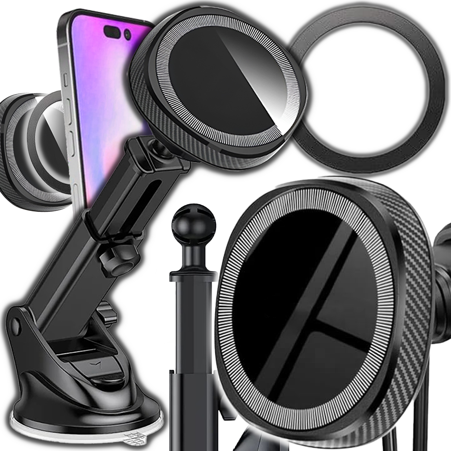 Uchwyt samochodowy MAGNETYCZNY na telefon SZYBĘ kokpit do telefonu MAGSAFE MAG-HO2 – Wygodne i bezpieczne rozwiązanie