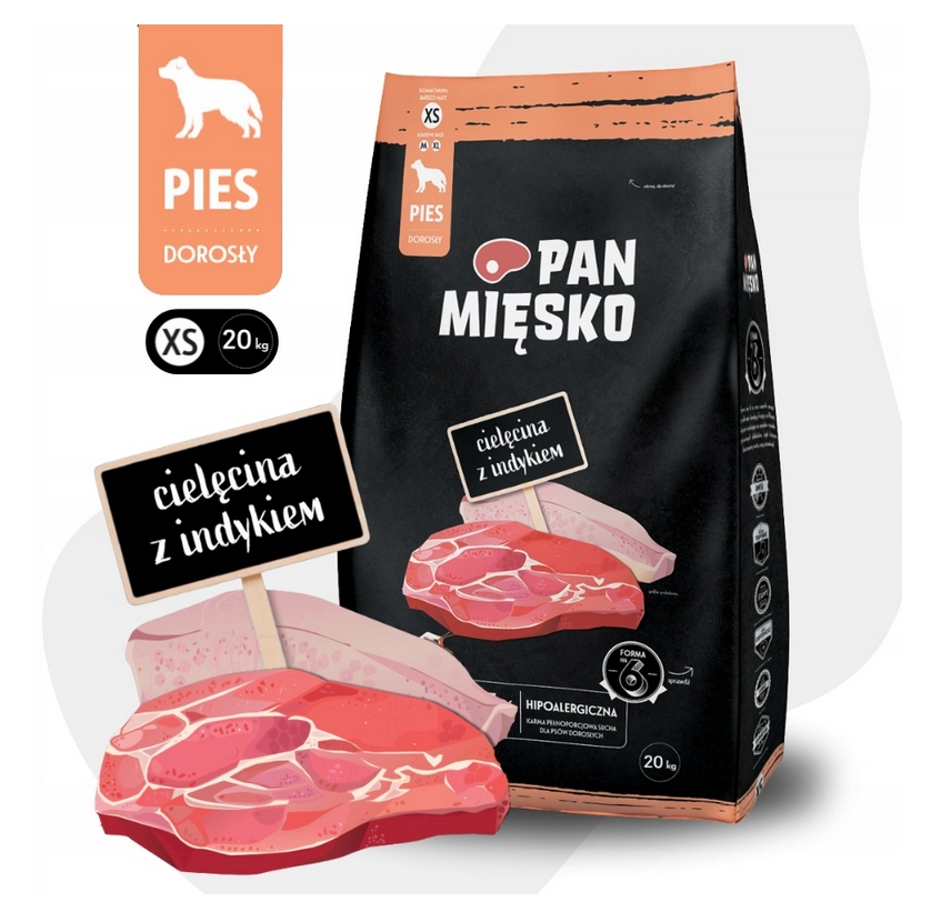 Hipoalergiczna receptura z cielęciną i indykiem