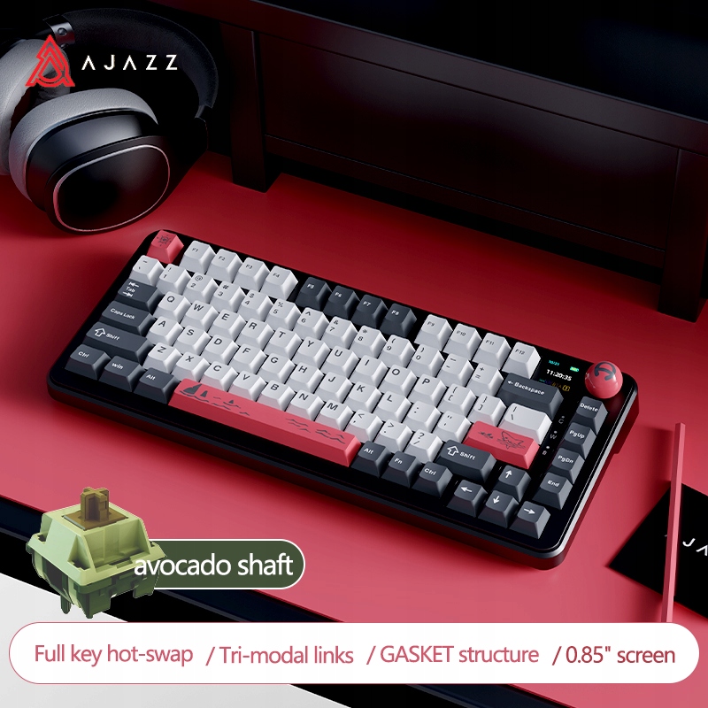 Klawiatura AK820 MAX Avocado Switch Black - Szaro-czarny motyw z RGB